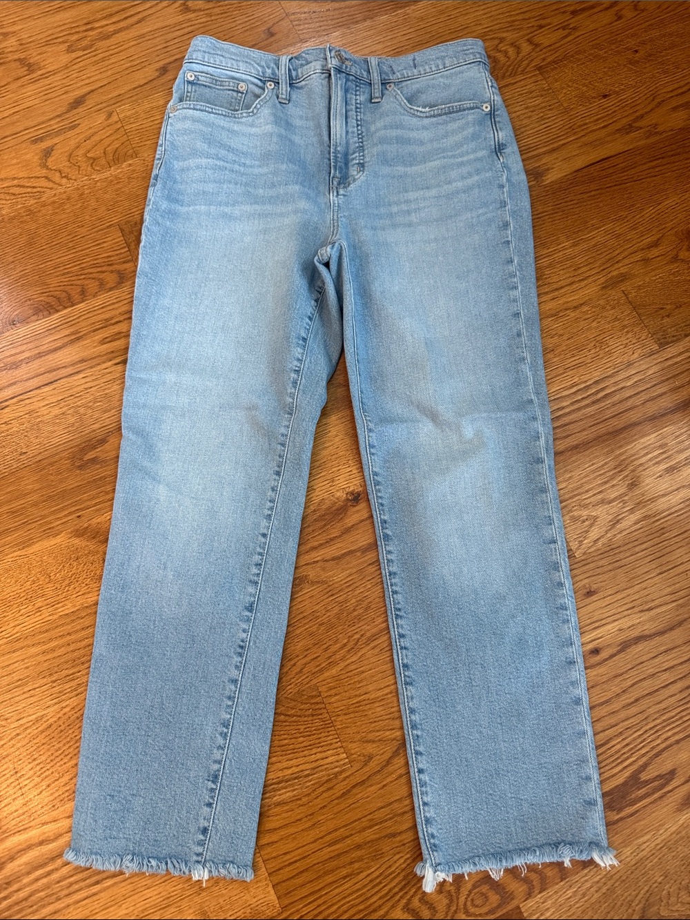 Madewell The Perfect Vintage High Rise Straight Jeans Raw Hem 29